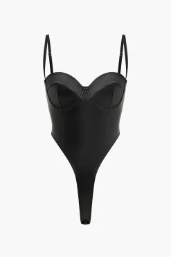 Solid Slip Bustier Bodysuit