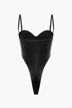 Solid Slip Bustier Bodysuit