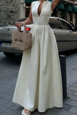 Solid Slipper Maxi Dress
