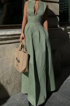Solid Slipper Maxi Dress