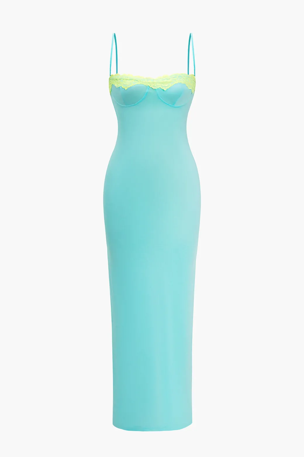 Solid Slit Color Block Bustier Maxi Dress