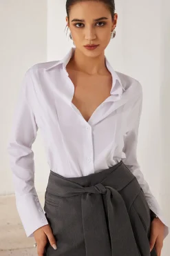 Solid Slit Long-Sleeve Shirt