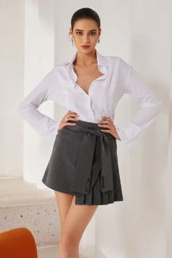 Solid Slit Long-Sleeve Shirt
