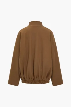 Solid Stand Collar Button Coat