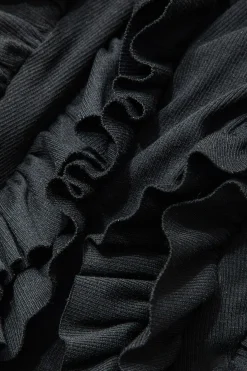 Solid Strapless Ruffle Mini Dress