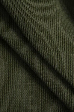 Solid Sweater Button Fake Pockets Mini Dress