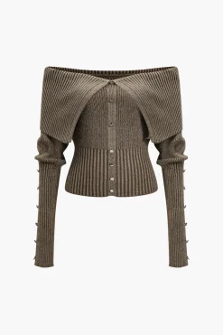 Solid Sweater Long-Sleeve Top