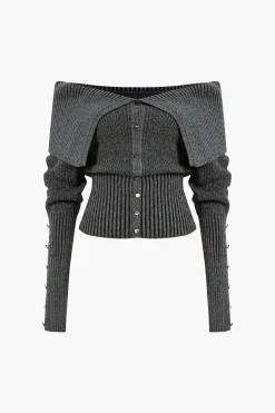 Solid Sweater Long-Sleeve Top