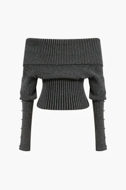 Solid Sweater Long-Sleeve Top