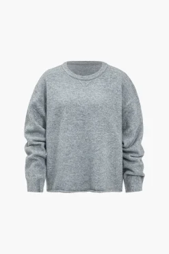 Solid Sweater Top And Drawstring Set