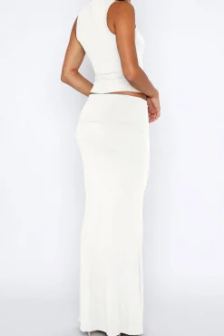 Solid Tank Top And Mermaid Maxi Skirt Set