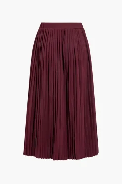 Solid Tank Top And Pleated Skirt Set