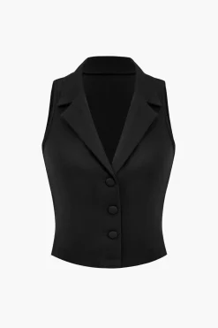 Solid Tank Top And Pleated Skirt Set
