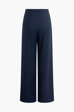 Solid Tie Front Trousers