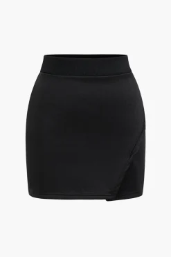 Solid Top And Skirt Set