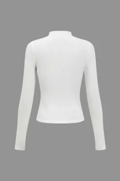 Solid Twist Knot Long-Sleeve Top