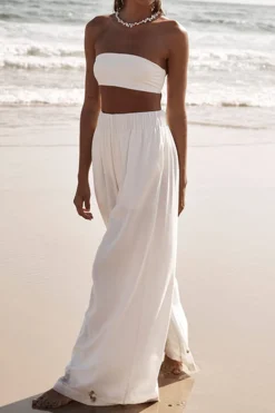 Solid Wide Leg Trousers