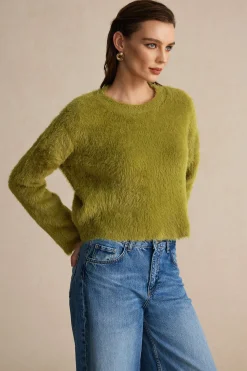 Solid Wool Blend Long Sleeve Sweater Top
