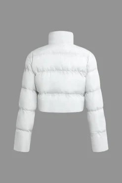 Stand Collar Cut Out Puffer Jacket