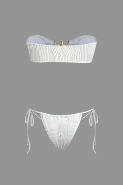 Starfish Decor Bandeau Tie Bikini Set