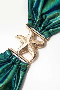 Starfish Decor Knot Ruched Bikini Set