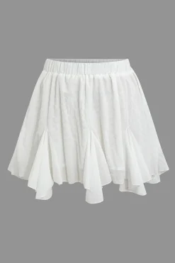 Strapless Bow Top and Ruffle Mini Skirt Set