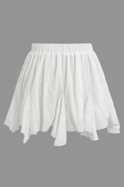 Strapless Bow Top and Ruffle Mini Skirt Set