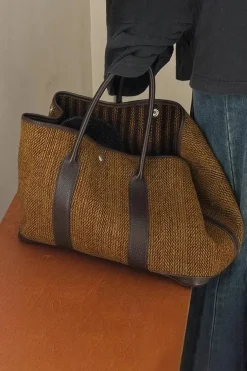 Straw Patchwork Shoulder Bags