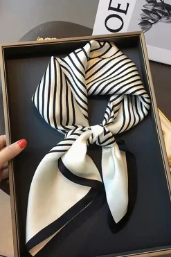 Striped Silk Scarf