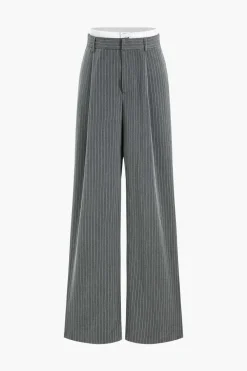 Stripes Print High Waist Trousers