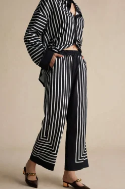 Stripes Print Shirt And Trousers Set