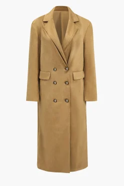 Suede Double-Breasted Coat