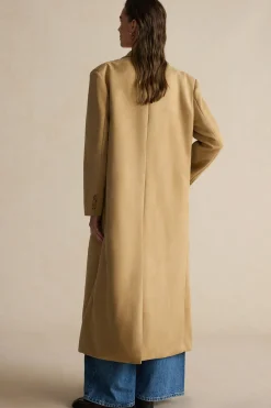 Suede Double-Breasted Coat