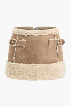 Suede Patchwork Mini Skirt