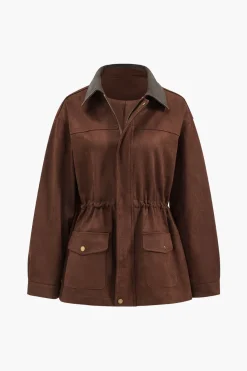 Suede Retro Zipper Jacket