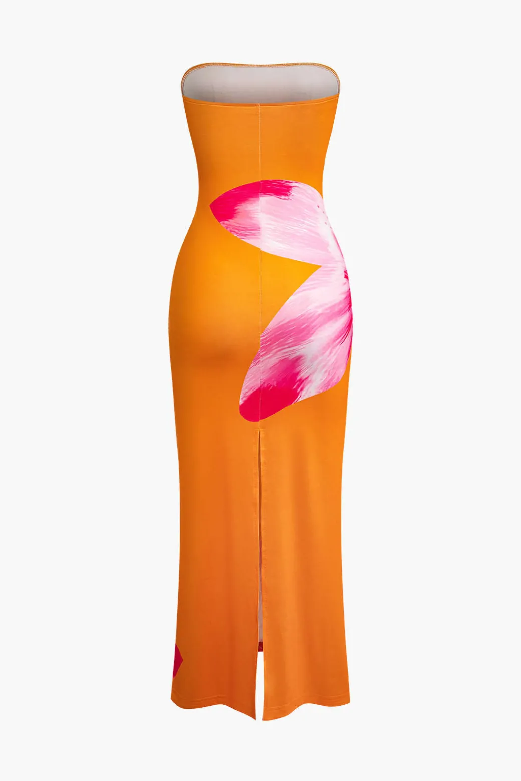 Sunny Floral Cascade Strapless Midi Dress