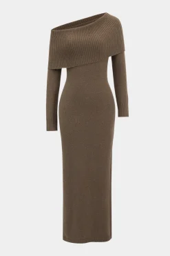Sweater Asymmetrical Long Sleeve Dress