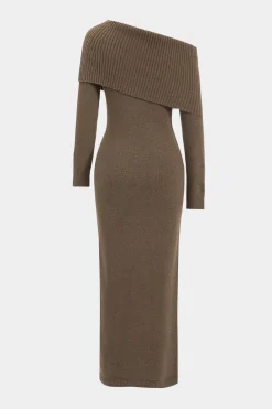 Sweater Asymmetrical Long Sleeve Dress