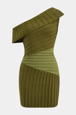 Sweater Asymmetrical Patchwork Mini Dress