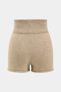 Sweater Boat Neck Gigot Sleeve Top And Shorts Set