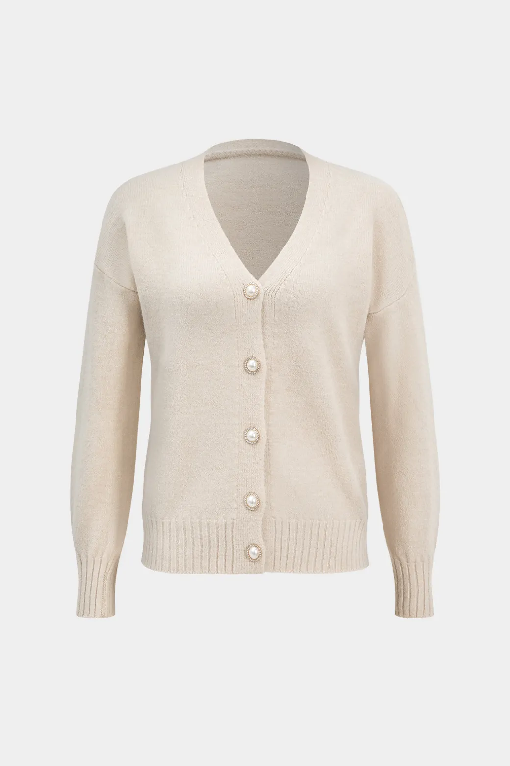 Sweater Button Long-Sleeve Cardigan And Mini Dress Set