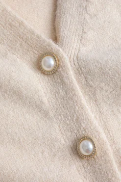 Sweater Button Long-Sleeve Cardigan And Mini Dress Set