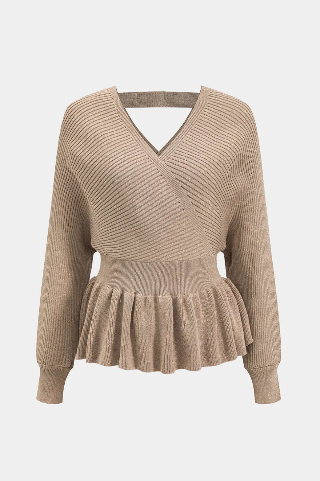 Sweater Knit Ruffle Top And Skirt Set