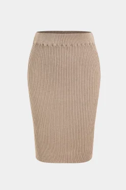 Sweater Knit Ruffle Top And Skirt Set