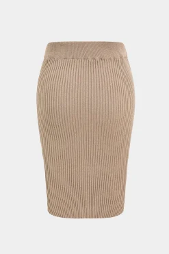Sweater Knit Ruffle Top And Skirt Set