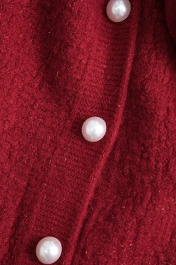 Sweater Long Sleeve Button V-Neck Dress