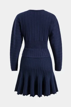 Sweater Round Neck Gigot Long Sleeve Dress