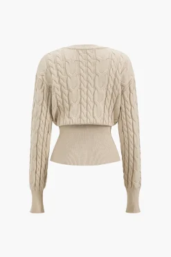 Sweater Zipper Long-Sleeve Top