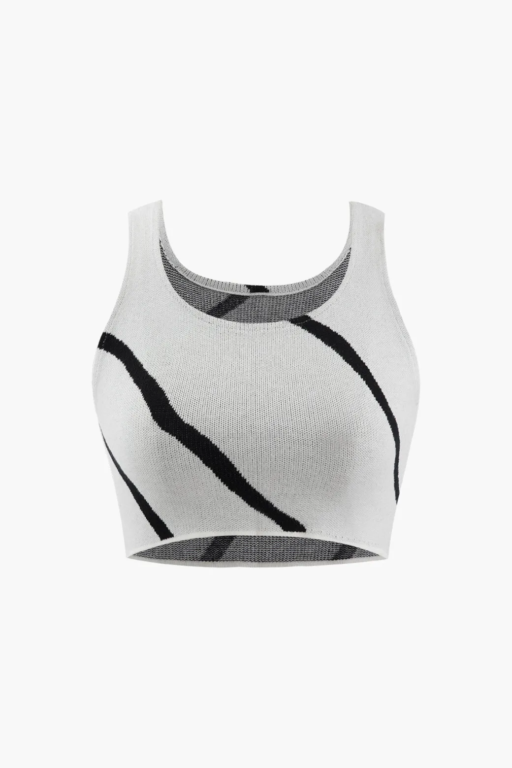 Swirl Stripe Knit Tank Top And Midi Skirt Set