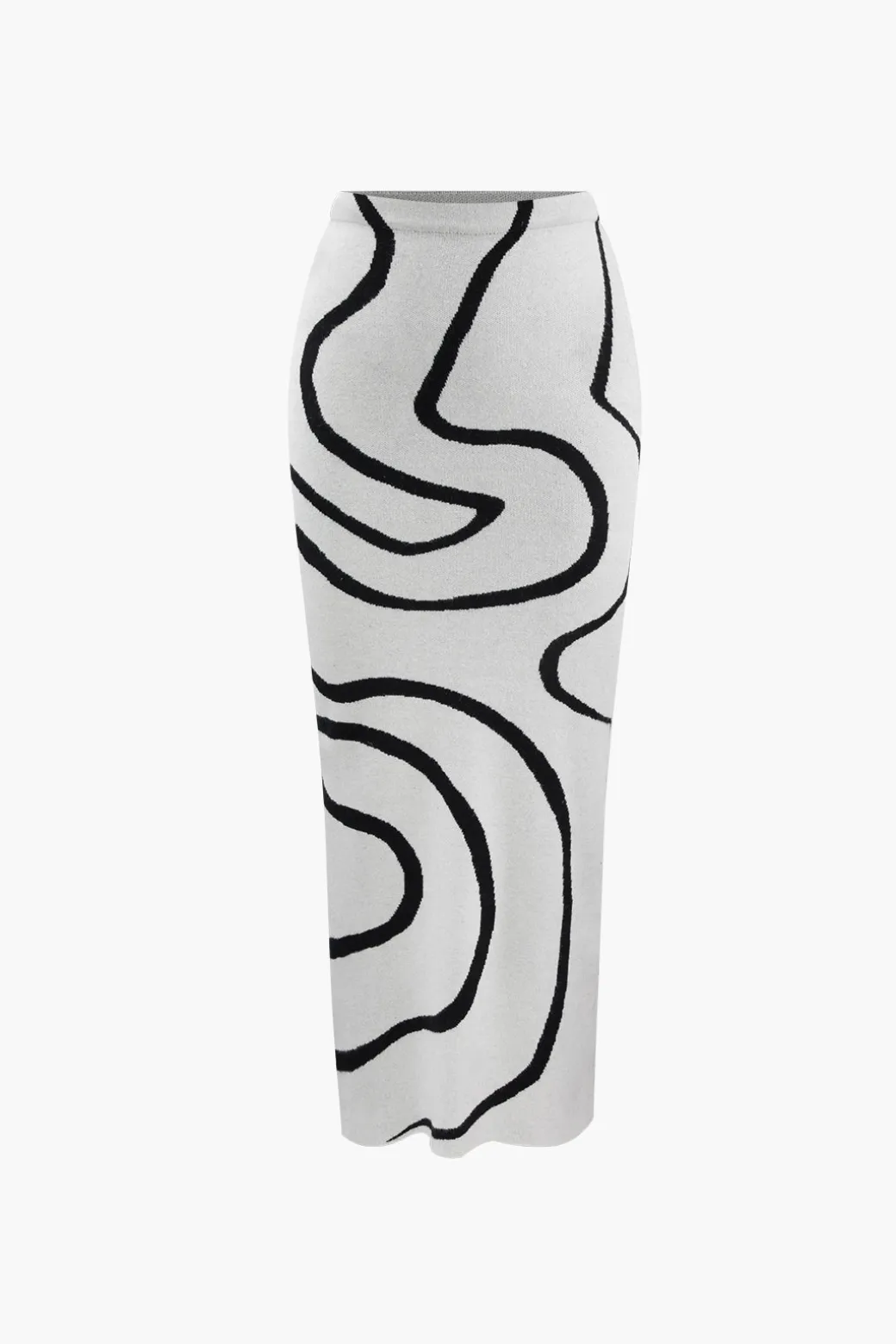 Swirl Stripe Knit Tank Top And Midi Skirt Set